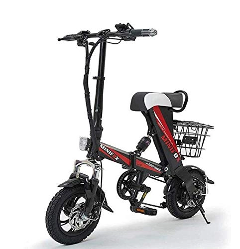 Elektrofahrräder : WXJWPZ Faltender Elektrischer Fahrrad 12 Zoll 36V 250W 8A Lithium-Batterie Tragbarer Ministadtroller, Red