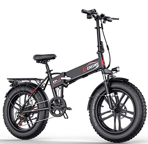 Elektrofahrräder : WXJWPZ Faltendes Elektrisches Fahrrad 20 * 4.0inch Faltbares Elektrisches Aluminiumfahrrad 48V10A 500W 40KM / H 6Speed ​​leistungsfähiges Fettes Gummireifenfahrrad Gebirgsschnee Ebike, Black