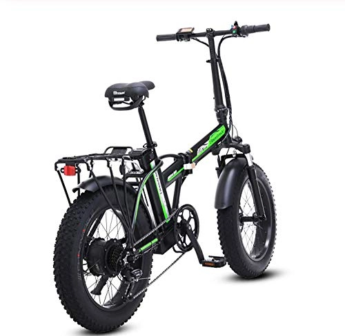Elektrofahrräder : WXJWPZ Faltendes Elektrisches Fahrrad 4.0 Elektrisches Fahrradstrandkreuzerfahrrad Zusatzfahrrad Das Elektrisches Fahrrad Elektrisches Fahrrad 48v Ebike Faltet, Black