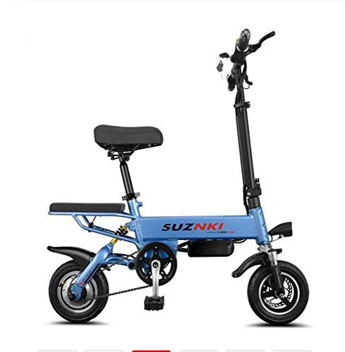 Elektrofahrräder : WXJWPZ Zusammenklappbares Elektrisches Fahrrad 10-Zoll-Faltrad Statt Zu Fuß Elektrisches Fahrrad Leichtes Fahrrad Intelligentes Elektrisches Fahrrad, Blue