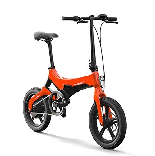 Elektrofahrräder : WXJWPZ Zusammenklappbares Elektrofahrrad 16 Zoll Zusammenklappbares Ebike E-Bike Elektrofahrrad Power Assist Moped Elektrofahrrad 250W, Orange