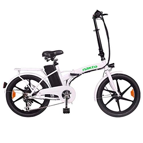 Elektrofahrräder : WXX 20Inch Aluminium-Legierung Folding Elektro-Fahrrad Smart Meter + DREI Riding Mode Lithium-Batterieleistung Mit Variabler Geschwindigkeit Batterie-Auto, Weiß
