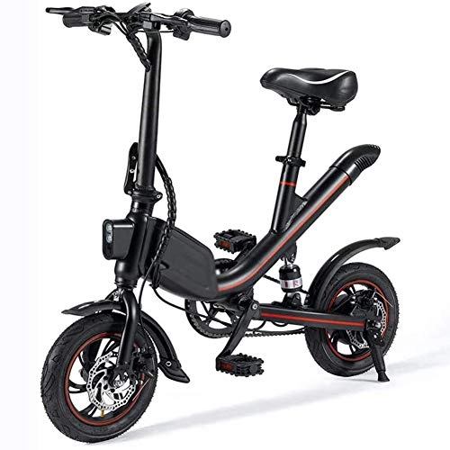 Elektrofahrräder : WXX Elektro-Fahrrad für Erwachsene, bewegliche Falte 12"Heimtrainer 250W 36V 7.8Ah Leichtes E-Bike mit, für Outdoor Radfahren trainieren Reise, Schwarz