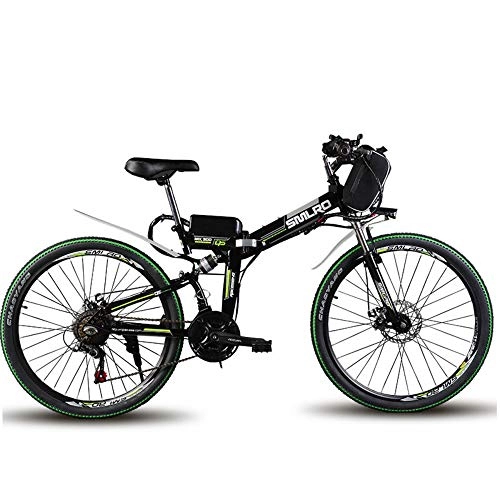 Elektrofahrräder : WYFDM Mountain-Zoll-Fahrrad mit Einer Höchstgeschwindigkeit von 60 km / h, 35 km / h, elektrisches Fahrrad, zusammenklappbar, 500-W-Motor, Doppelstoßdämpfer, Ebike, Black, 24