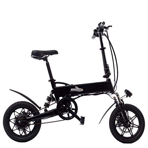 Elektrofahrräder : X&L Faltrad E-Bike für Erwachsene 14 Zoll Elektrofahrrad mit 250 W 36 V 7.8 Ah Lithiumbatterie und DREI Arbeitsmodi, Höchstgeschwindigkeit des Stadtfahrrads 25 km / h, Scheibenbremse (schwarz)