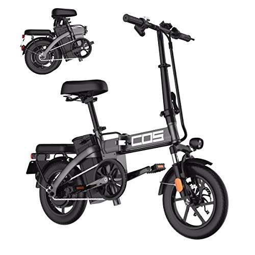 Elektrofahrräder : XCBY E-Bike, Elektro Fahrrad Damen - 14 Zoll Elektrofahrrad 350W Elektrofahrrad 48V Herausnehmbare Lithiumbatterie und DREI Arbeitsmodi Black-90KM