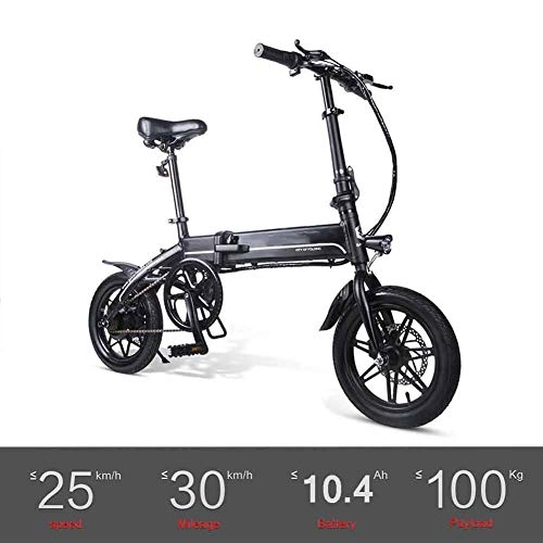 Elektrofahrräder : XFY 14 Zoll E-Bike, Elektrofahrrad Faltbares mit Display - Klappbar - Maximale Belastung 120 Kg, mit 250W / 36V / 10.4AH Herausnehmbarem Lithium-Ionen-Akku