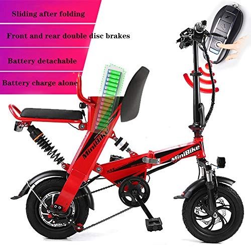 Elektrofahrräder : XHHXPY Elektrofahrrad Faltbares E-Bike Faltrad Geschwindigkeit 25-30 Km Ladezeit 3-4 Stunden Unisex Lithium Battery, Red