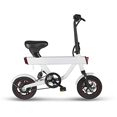Elektrofahrräder : XIAOXIAO Elektro-Fahrrad, for Männer und Frauen, leicht faltbar, Vermeiden Stau, Super-Batterie-Lebensdauer, vorne und hinten Doppelstoßdämpfung (Color : White)
