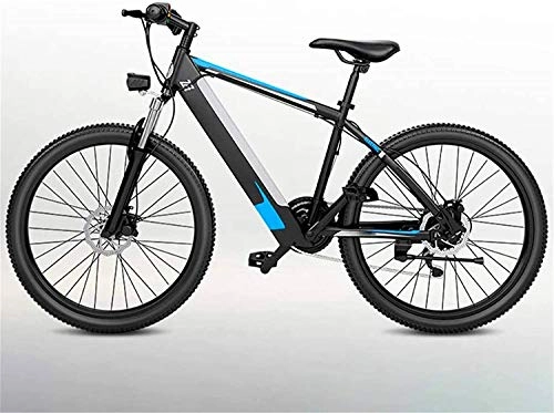 Elektrofahrräder : XINHUI Elektrische Schneemobil, Mountainbike 27-Gang E-Auto 26-Zoll-Aluminium-Legierung Ultra-Light Leistungsstarke Hybriddauer, Blau