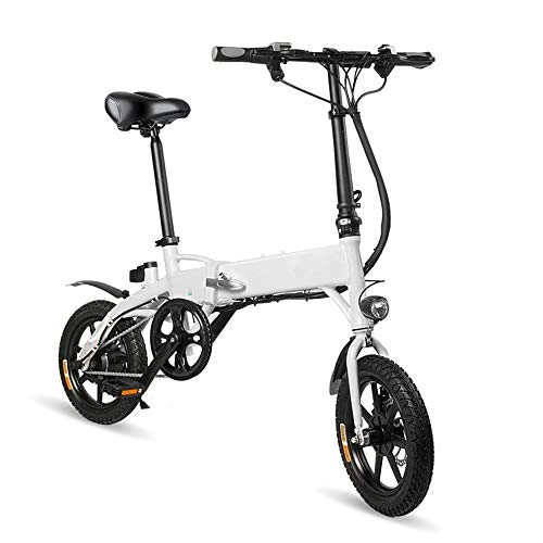 Elektrofahrräder : XINRISHENG Folding Electric Bike 250W Motor, 14 Zoll-elektrisches Fahrrad DREI Riding Mode tragbares elektrisches Fahrrad Erwachsene Elektro-Fahrrad, Wei
