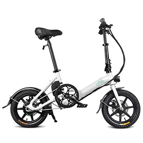 Elektrofahrräder : XUYIN Folding Elektro-Fahrrad 14 Zoll Erwachsener Auen Elektrisches Fahrrad Maximale Elektrische Servo Riding 40-50KM Lithium-Batterie 7.8Ah, Wei