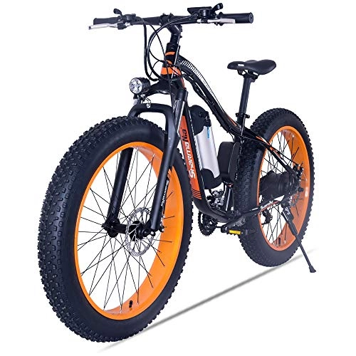 Elektrofahrräder : XXCY 250w Elektrisches Mountain Snow Fahrrad Rennrad, 36v10.4ah Batterie, 26 Zoll Fetter Reifen, Shimano 21 Speed ​​Ebike (Yellow)
