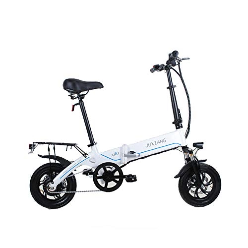Elektrofahrräder : XXZ Elektrofahrrad, 12 Zoll mit 250 W 36 V 10 Ah Lithiumbatterie Faltbares Elektrofahrrad E-Bike Hochfestem Stoßdämpfung für Erwachsene, Weiß