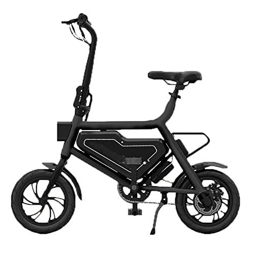 Elektrofahrräder : Y&WY Elektrofahrräder, Erwachsener Mini Elektroauto Klapp Fahrrad Lithium-Batterie Geschwindigkeitsanzeige Intelligent Elektro Scooter, Black, Battery~6AH