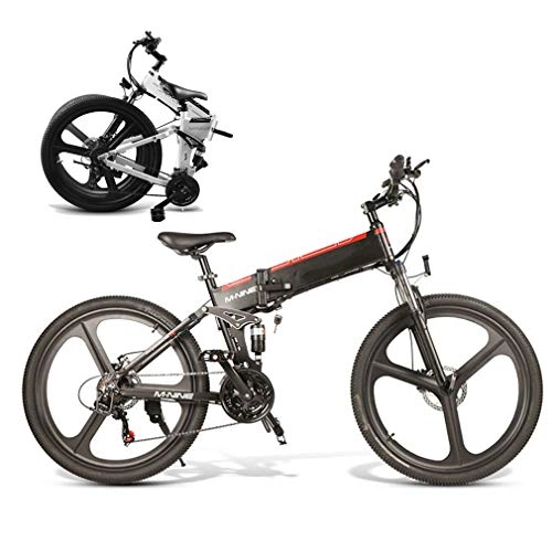 Elektrofahrräder : Ydshyth Elektrofahrrad Mountainbike 26 Zoll Elektrisches Fahrrad Mit Lithium-Akku 48 V 10Ah & 350 W Motor & 21-Gang-Schalthebel, Schwarz