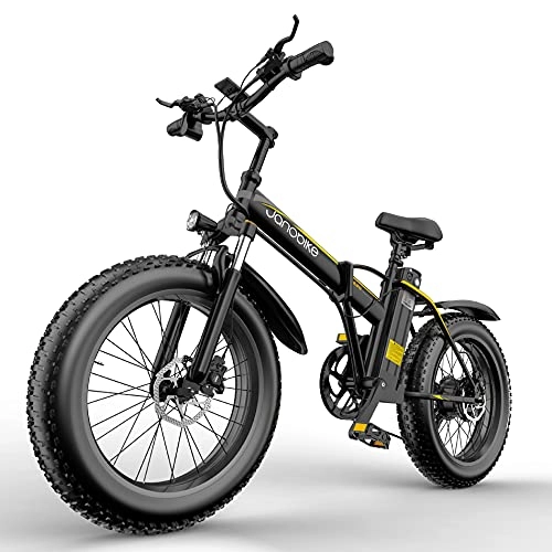 Elektrofahrräder : yeacher E20 Ebike faltbares tragbares elektrisches Mountainbike, 48v12.8ah-Akku, 1000W Motorleistung, 20-Zoll-Rad, Geschwindigkeit bis zu 50 km / h, Variable 7-Gang-Geschwindigkeit