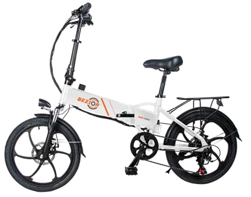 Elektrofahrräder : yeacher M20 Faltbares Tragbares Elektrofahrrad, 10, 4Ah 350W Motorleistung, 20-Zoll-Räder, 35km / h, 30° Klettergrad, Shimano 7-Gang Weiß