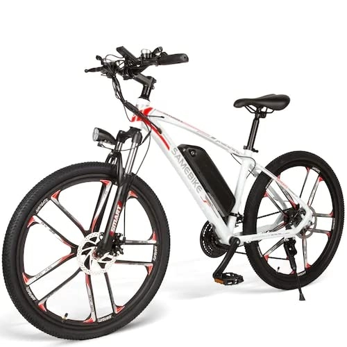 Elektrofahrräder : yeacher MY-SM26 E-Bike Mountainbike Smartes Klappbar Elektrofahrrad Damen Herren, 8Ah Akku 26 Zoll Reifen, Shimano 21-Gang, 3 Fahrmodi Weiß