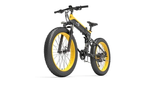 Elektrofahrräder : yeacher X1500 E-Bike Faltbares Tragbares Elektrisches Mountainbike, 48V12, 8Ah Akku, 1500W Motorleistung, 26-Zoll-Räder, Geschwindigkeit bis zu 40 km / h, Steigung 38°Schwarz und Gelb