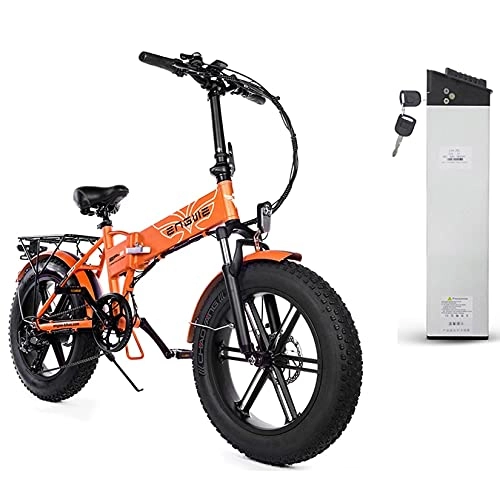 Elektrofahrräder : YI'HUI E-Bike EBike City Efahrrad Elektrofahrrad Aluminium 20 Zoll Elektrokreuzer Elektro-Mountainbike 7 Gang Scheibenbremse Federgabel mit Abnehmbarer 12.8Ah LithiumIonen Batterie, Orange