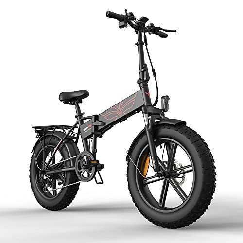 Elektrofahrräder : YIZHIYA Elektrofahrrad, 20 x 4, 0 All Terrain Fat Reifen, Erwachsene faltendes elektrisches Mountainbike, 7-Gang 750W Motor E-Bike, 48V 12.8Ah abnehmbare Lithium-Batterie Schnee Ebike, Schwarz