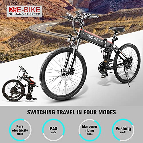 Elektrofahrräder : Ylight Elektrisches Fahrrad 350W 48V E-Bike Mountainbike Fetter Reifen Das Fahrrad Erwachsene MEB 26 Zoll Aluminiumrahmen Doppelscheibenbremse