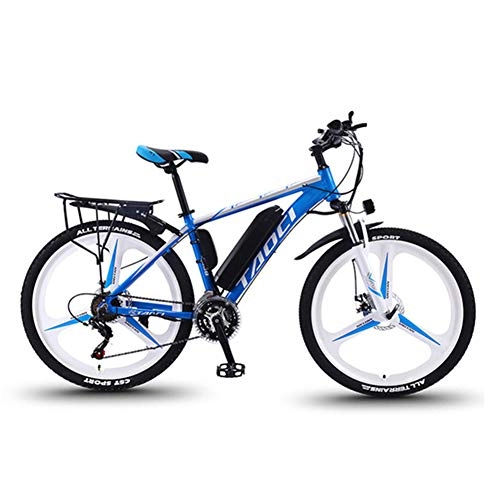 Elektrofahrräder : Ylight Mountain Electric Fahrrder Lithium-Ionen-Batterie Fahrrad Ebike 26"36V 350W Austauschbar, Blau, 8Ah 50Km