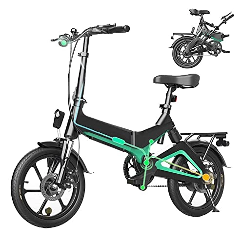 Elektrofahrräder : YLPDS Elektrofahrrad Klapprad Ebike Elektrofahrräder Klappräder Faltrad 250W elektrisches Fahrrad E-Bike mit 7, 5 Ah Batterie, 16 Zoll (Color : Black)