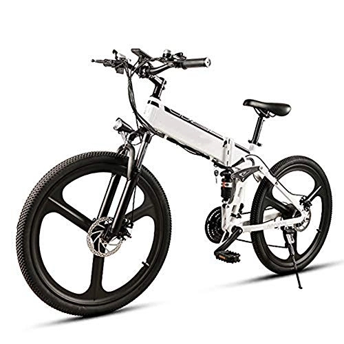 Elektrofahrräder : YOUSR 26 Zoll Folding Electric Bike, Power Assist Elektrisches Fahrrad E Bike Conjoined Rim Scooter 48V 350W Motor