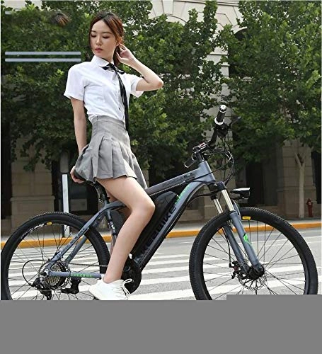 Elektrofahrräder : YOVYO E Bike Damen Elektrofahrrad 26zoll E- Bike Mountainbike, 36V350W Lithiumbatterie Herren Fahrrad, 3 Modi Wechseln, 27-Gang-Getriebe, Doppelscheibenbremse, HD-Anzeige
