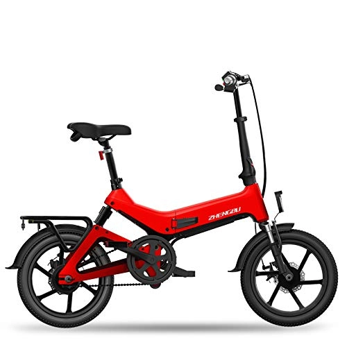 Elektrofahrräder : YPYJ 16-Zoll-Falten Elektro-Fahrrad Kleine Männer Und Frauen Batterie Auto-Lithium-Batterie Elektro-Auto-Assistierte, Rot