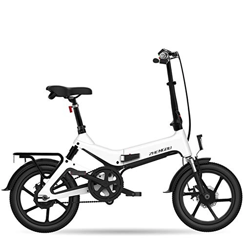 Elektrofahrräder : YPYJ 16-Zoll-Falten Elektro-Fahrrad Kleine Männer Und Frauen Batterie Auto-Lithium-Batterie Elektro-Auto-Assistierte, Weiß