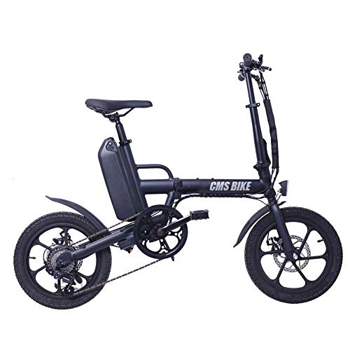 Elektrofahrräder : YPYJ Elektrisches Faltrad City Electric Bikes Für Erwachsene 6-Gang-Ebike - Einfach in Den Bürolift Zu Bringen, Schwarz