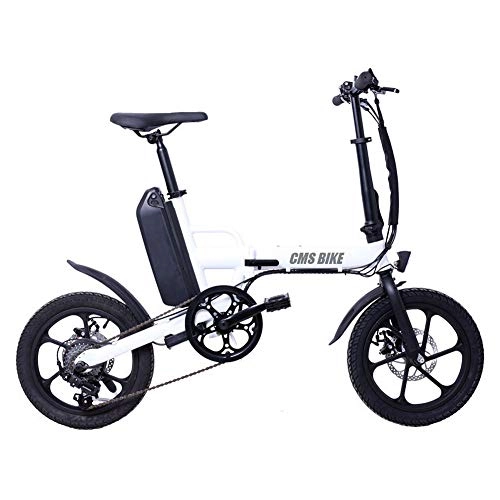 Elektrofahrräder : YPYJ Elektrisches Faltrad City Electric Bikes Für Erwachsene 6-Gang-Ebike - Einfach in Den Bürolift Zu Bringen, Weiß