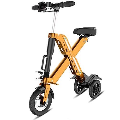 Elektrofahrräder : YPYJ Erwachsene Folding Electric Bike Mini Folding Elektro-Auto-Fahrrad-Aluminium-Legierung Rahmen Lithium-Batterie Fahrrad Im Freien Abenteuer Für Erwachsene, Gold