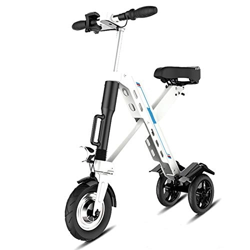 Elektrofahrräder : YPYJ Erwachsene Folding Electric Bike Mini Folding Elektro-Auto-Fahrrad-Aluminium-Legierung Rahmen Lithium-Batterie Fahrrad Im Freien Abenteuer Für Erwachsene, Weiß