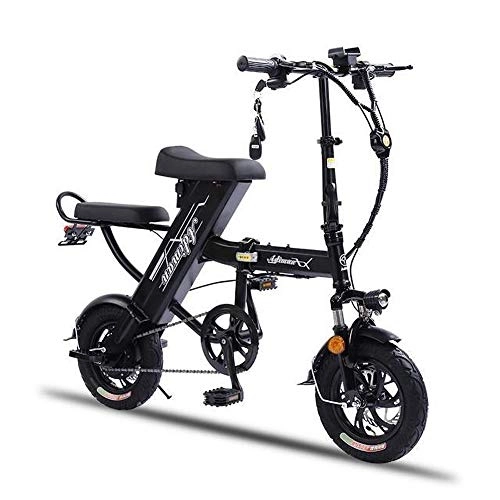 Elektrofahrräder : YPYJ Folding Electric Bike Multifunktions Tragbare Elektrische Pendler Fahrrad Ebike Mit 48V 25Ah Lithium-Batterie, Schwarz