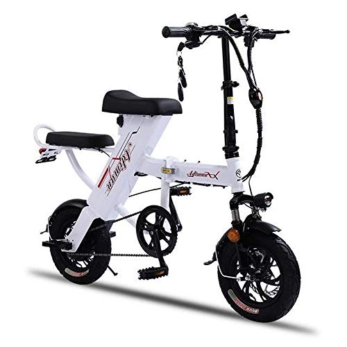 Elektrofahrräder : YPYJ Folding Electric Bike Multifunktions Tragbare Elektrische Pendler Fahrrad Ebike Mit 48V 25Ah Lithium-Batterie, Weiß