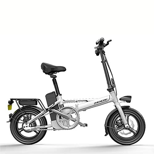Elektrofahrräder : YPYJ Folding Elektro-Auto-Fahrrad Erwachsene Männer Und Frauen Kleine Roller Minibatterie Auto Mit 48V 26Ah Lithium-Batterie, Weiß