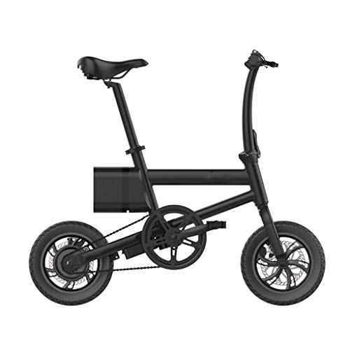 Elektrofahrräder : YUN&BO Zusammenklappbares Elektrofahrrad, elektrisches Faltrad mit Lithiumbatterie und USB-Schnittstelle, 12-Zoll-Elektrofahrrad für Erwachsene, Schwarz