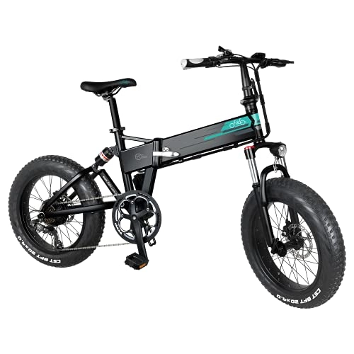 Elektrofahrräder : Yunyan Ebike Mountainbike, Elektrofahrrad Klappbar Für Herren und Damen, 20" Räder 4 Zoll Fat Wide Reifen 500W Motor 7 Gang Kettenschaltung 12.8Ah