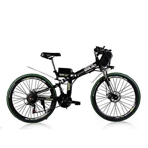 Elektrofahrräder : YUNYIHUI E-Bike MTB Mountainbike E-Bike Vintage 26 Zoll Folding E-Bike DREI Arbeitsmodi mit 12Ah Lithium-Batterie Scheibenbremsen Commuter Bike, Black-Retro Spoke Wheel