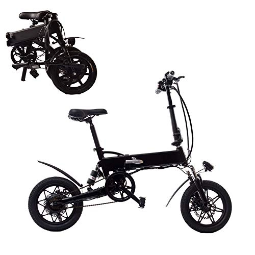 Elektrofahrräder : YYD Ebike, Faltbares Elektrofahrrad mit Front-LED-Licht für Erwachsene Rennrad Mini Fahrrad Fahrrad, Black