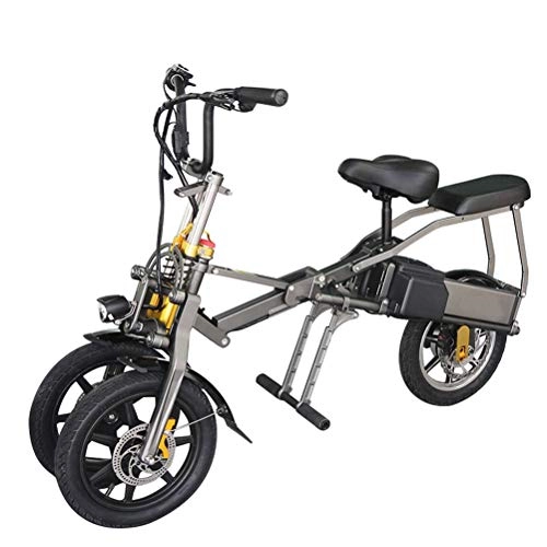 Elektrofahrräder : ZHJIUXING HO 36V 250W faltbares Mini-Dreirad Elektro-Dreirad 14 Zoll 10, 4 Ah High-End-Elektro-Dreirad Leicht zusammenklappbar