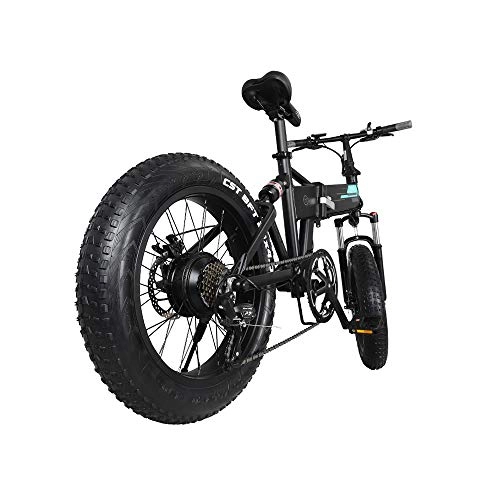 Elektrofahrräder : ZHXH 20-Zoll-Reifen Fat Elektro-Bike DREI Riding Mode 250W 80KM Mileage Folding Elektro-Moped-Fahrrad, Schwarz