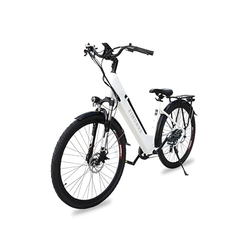 Elektrofahrräder : ZIMONDA E-Bike Damen 250W Motor 28 Zoll Elektrofahrrad für Erwachsene Abnehmbarer 36V 13Ah Akku mit LCD-Farbdisplay, Shimano 7 Gängen, Verstellbarer Lenkererhöhung 25km / h bis zu 100 KM Fahrräder