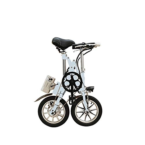 Elektrofahrräder : ZQNHXY 14 Zoll Folding Elektro-Bike, E-Bikes fr Erwachsene mit Shock Dmpfer fr Sport im Freien Radfahren Training und Pendel, Wei