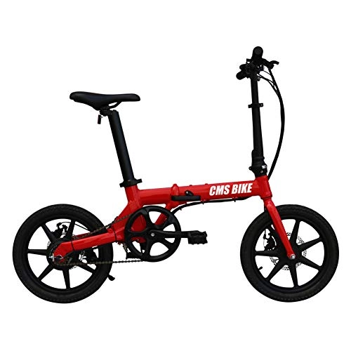 Elektrofahrräder : ZQNHXY Elektrische Fahrräder für Erwachsene mit Stoßdämpfer, Urban Commuter Folding Elektro-Bike für Sport im Freien Radfahren Training und Pendel, Rot
