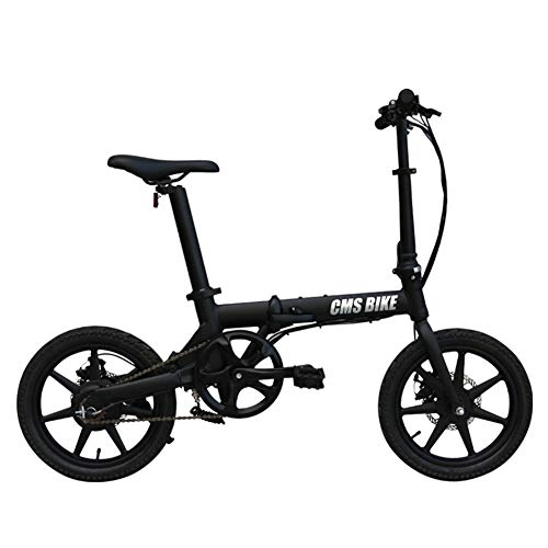 Elektrofahrräder : ZQNHXY Elektrische Fahrräder für Erwachsene mit Stoßdämpfer, Urban Commuter Folding Elektro-Bike für Sport im Freien Radfahren Training und Pendel, Schwarz